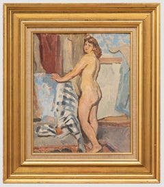 Bertrand Py (1895-1973) - 1944 Huile, Atelier Nude and Textiles