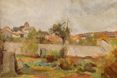 Bertrand Py (1895-1973) - Framed Oil, Looking Towards the Village Bell Tower