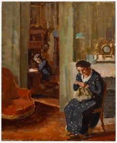 Bertrand Py (1895-1973) - Huile du milieu du 20e siècle, Hobbies d'après-midi