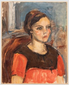 Bertrand Py (1895-1973) - Mid 20th Century Oil, Lady in Red