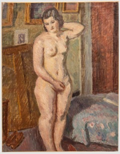 Bertrand Py (1895-1973) - Öl-, Aktstudie im Atelier, Mitte des 20. Jahrhunderts