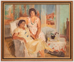 Bertrand Py (1895-1973) - Mid 20th Century Oil, Sister in a Sunlit Room
