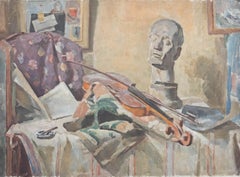 Bertrand Py (1895-1973) - Mid 20th Century Oil, Still Life with Cello