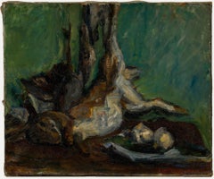 Bertrand Py (1895-1973) - Huile du milieu du 20e siècle, Nature morte au lièvre