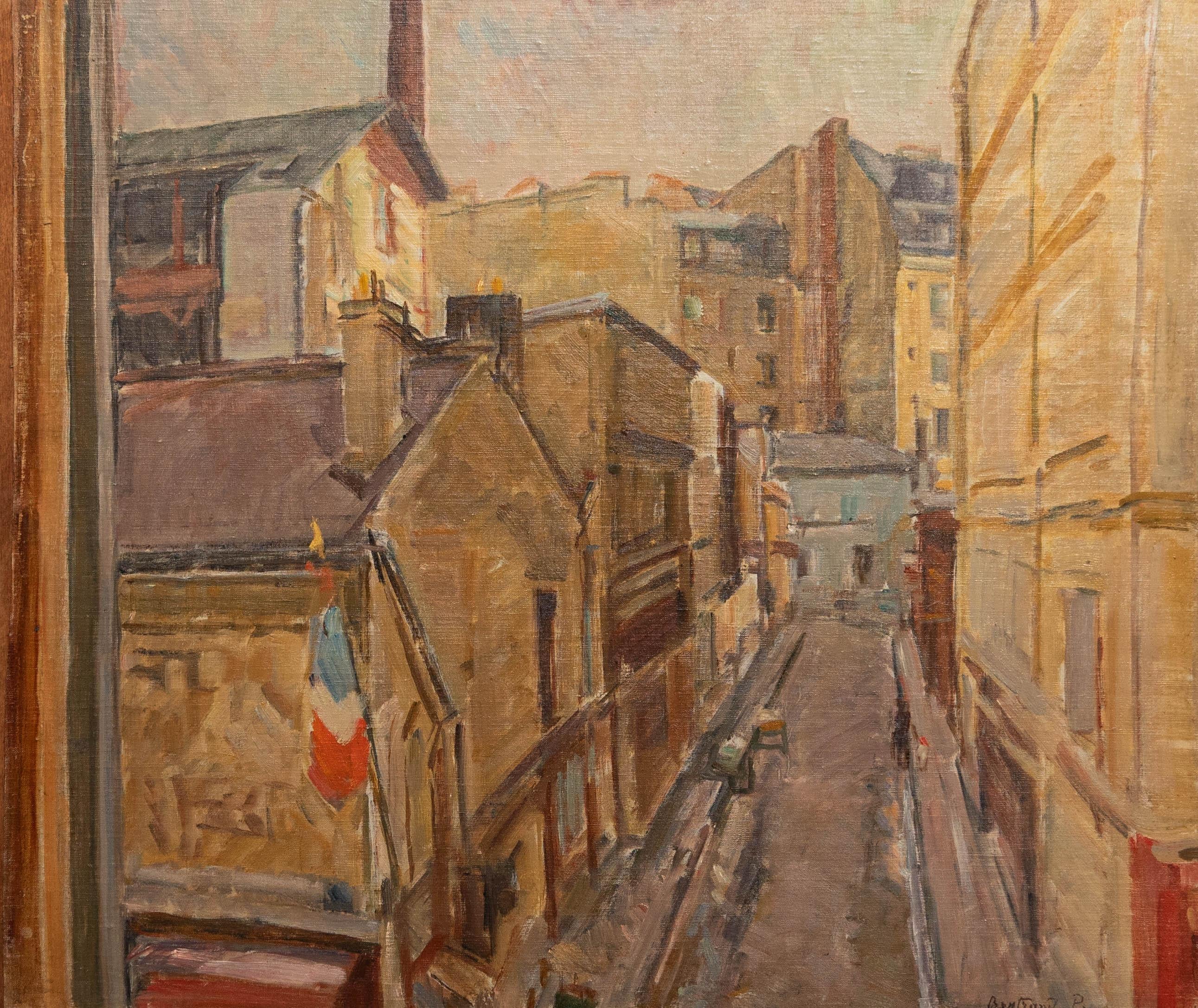 Bertrand Py (1895-1973) - Mitte 20. Jahrhundert Öl, Straße in Ménilmontant – Painting von Unknown
