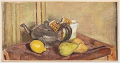 Bertrand Py (1895-1973) - Milieu du 20e siècle - Huile, théière et fruits