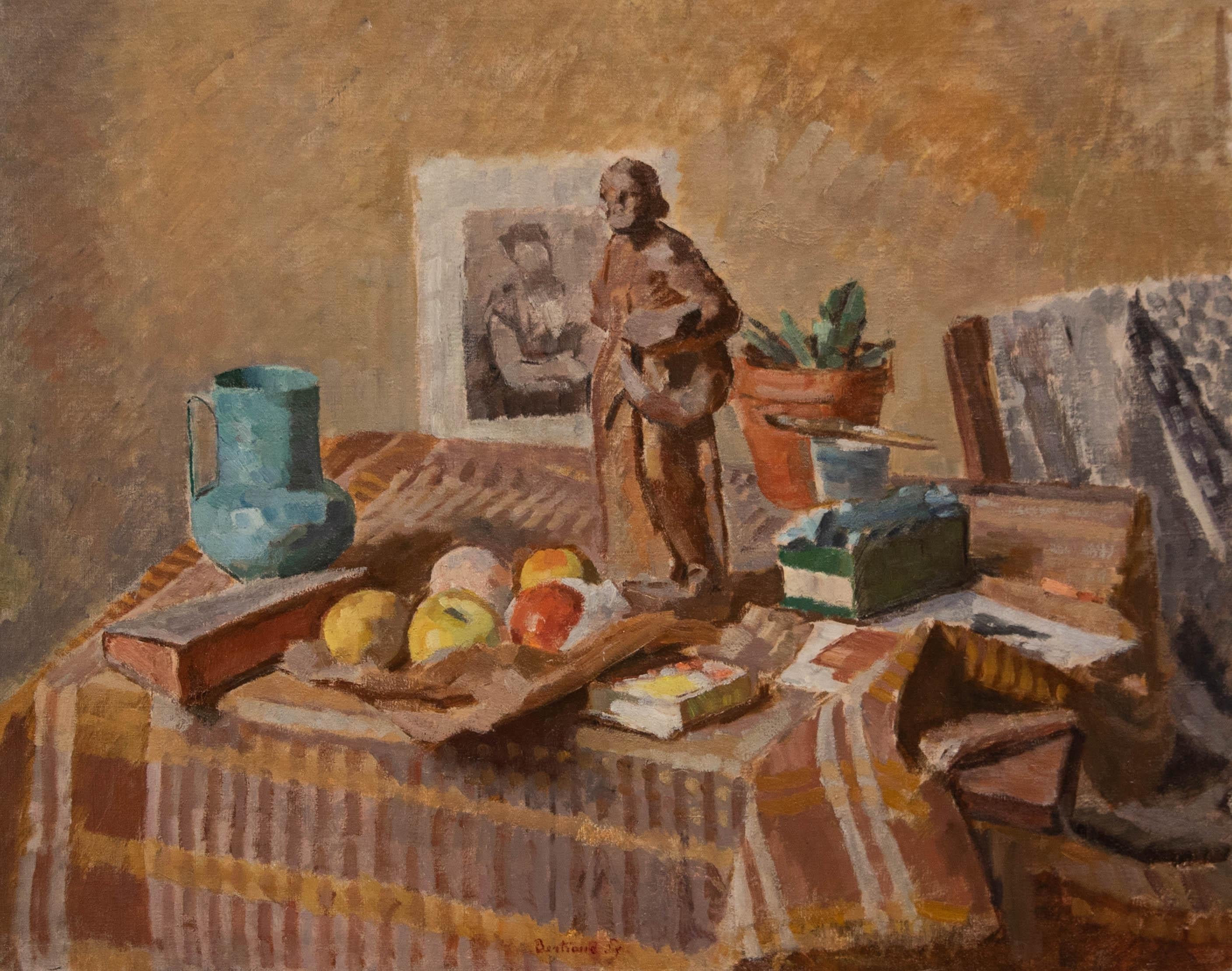 Bertrand Py (1895-1973) - Ölgemälde, Das Ateliertisch, Mitte des 20. Jahrhunderts – Painting von Unknown