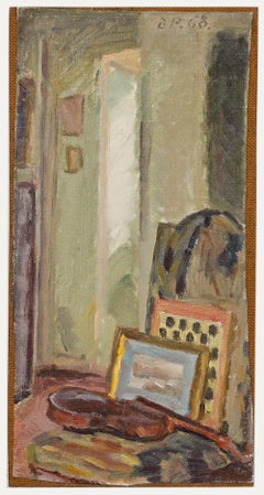 Bertrand Py (1895-1973) - Huile du milieu du 20e siècle, La salle de musique