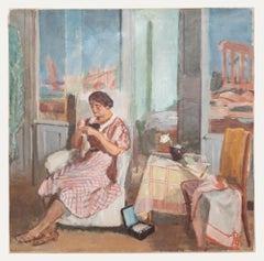 Bertrand Py (1895-1973) - Mid 20th Century Oil, The Sewing Box