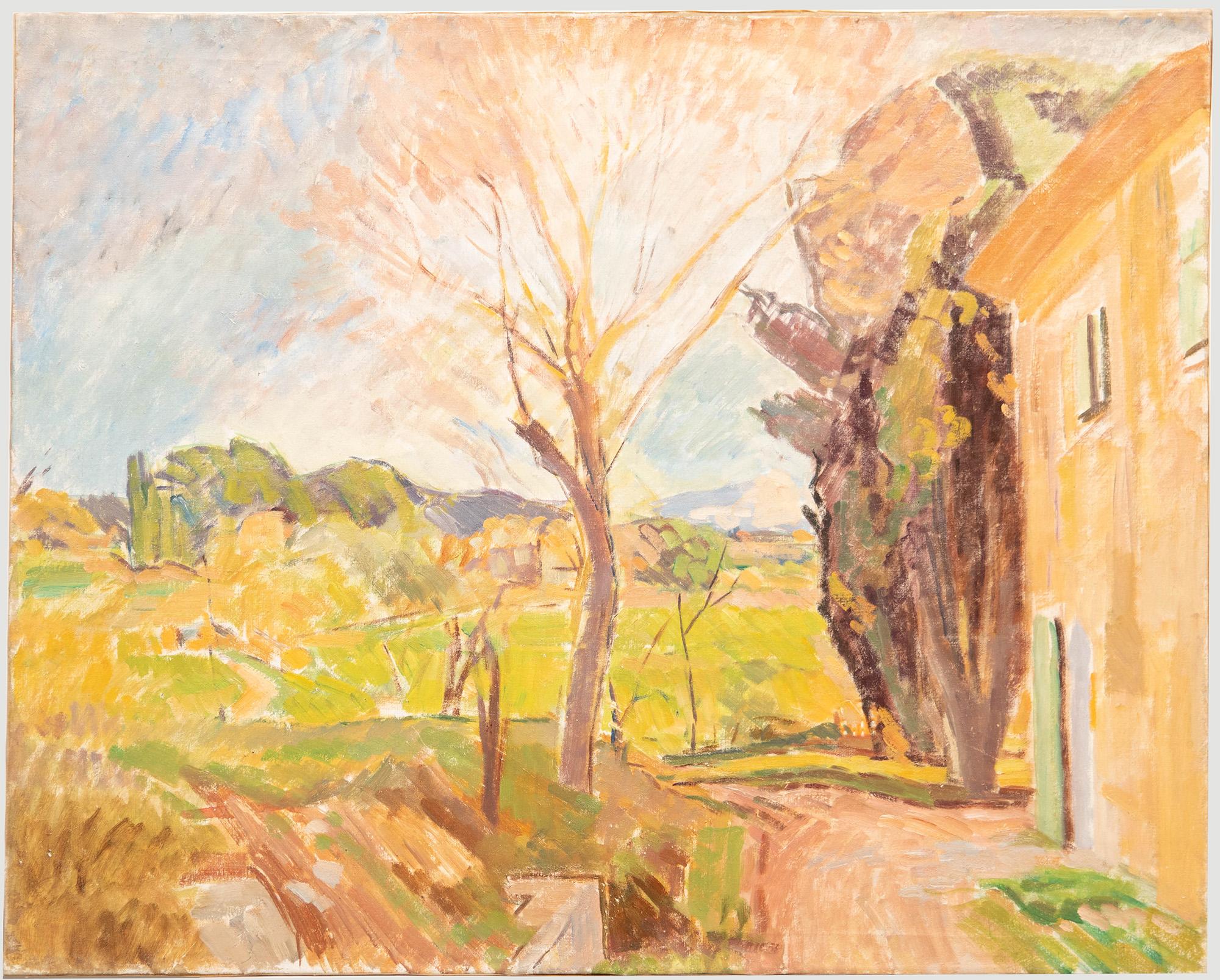 Landscape Painting Unknown - Bertrand Py (1895-1973) - Huile du milieu du 20e siècle, The Villa Garden
