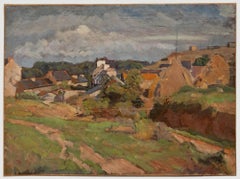 Bertrand Py (1895-1973) - Huile du milieu du 20e siècle, Le Village