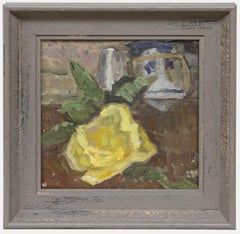Bertrand Py (1895-1973) - Mid 20th Century Oil, Yellow Rose Bertrand Py (1895-1973) - Mid 20th Century Oil, Yellow Rose