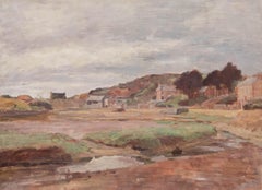 Bertrand Py (1895-1973) - Oil, Seaside Houses, Low Tide, Dahouët