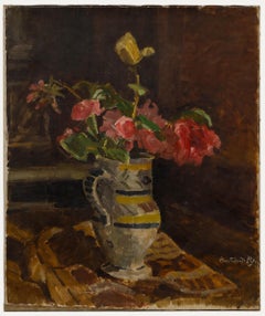 Bertrand Py (1895-1973) - Huile, Nature morte aux fleurs dans une jarre en terre cuite