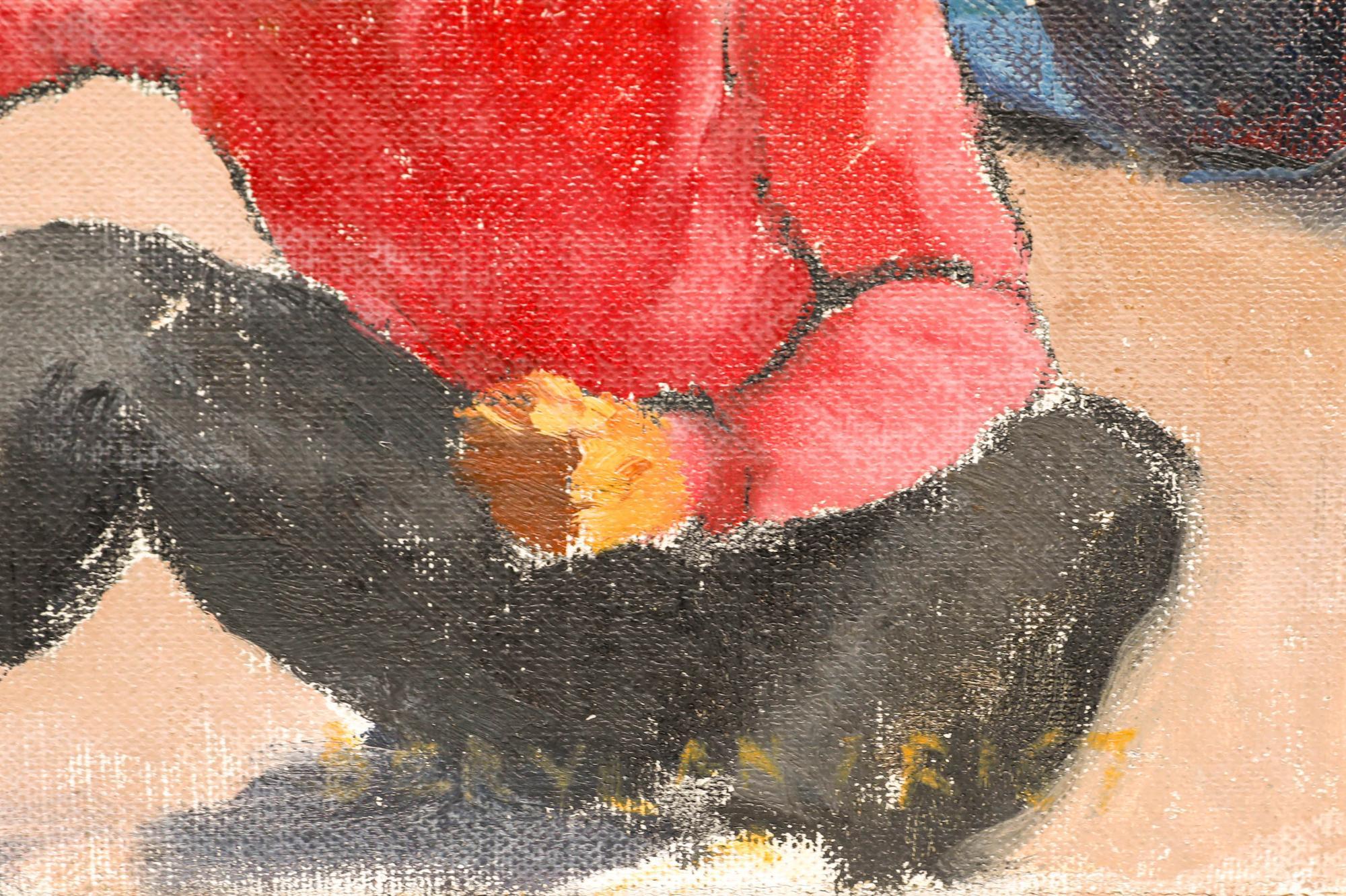 Beryl Newman (1906-1991) - 20th Century Oil, Mending the Nets - Costa Del Sol For Sale 1