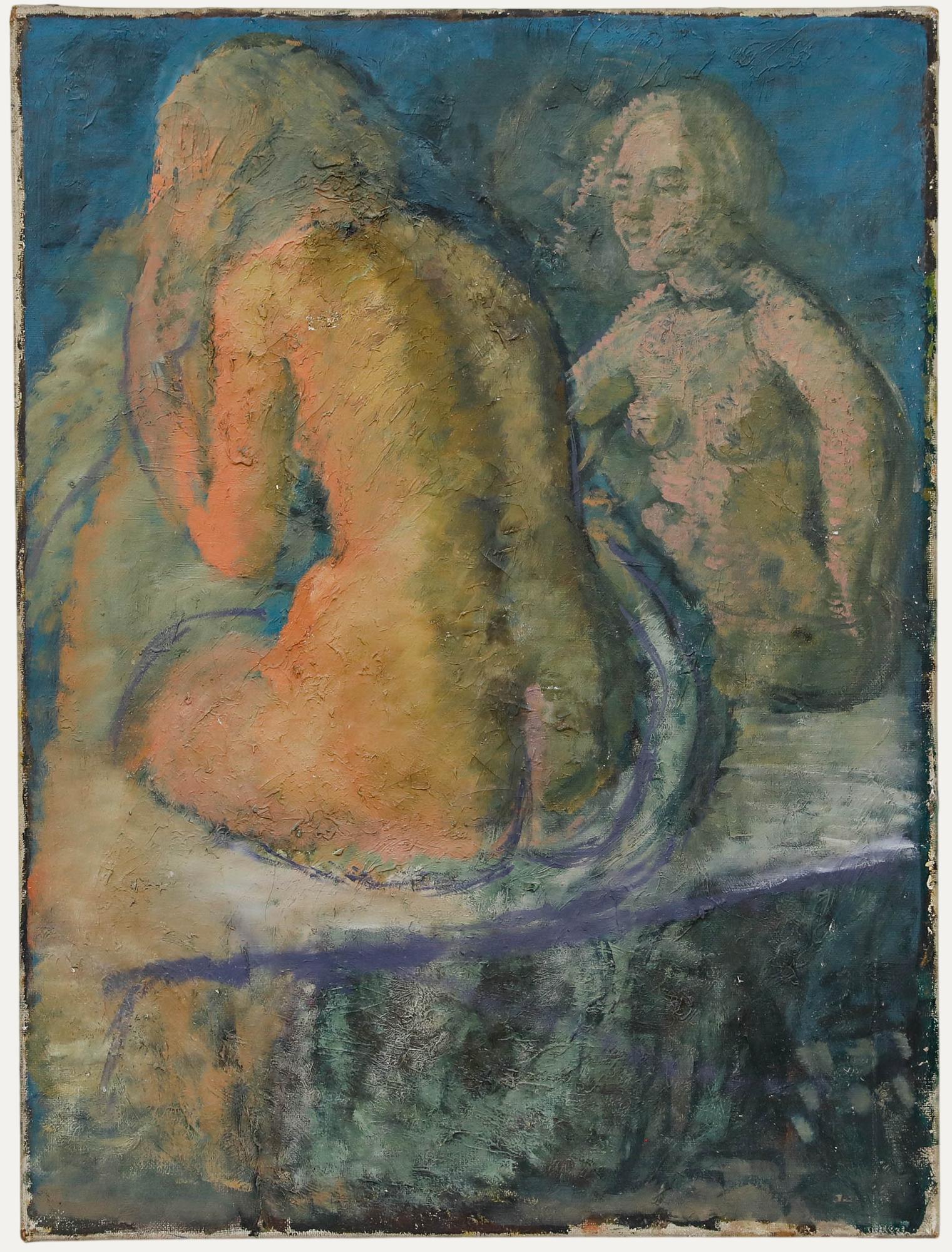 Unknown Nude Painting - Betty Battiscombe (1916-2002) - 1946 Oil, Weeping Woman