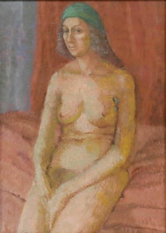 Betty Battiscombe (1916-2002) - 20th Century Oil, Nude with Green Bandana