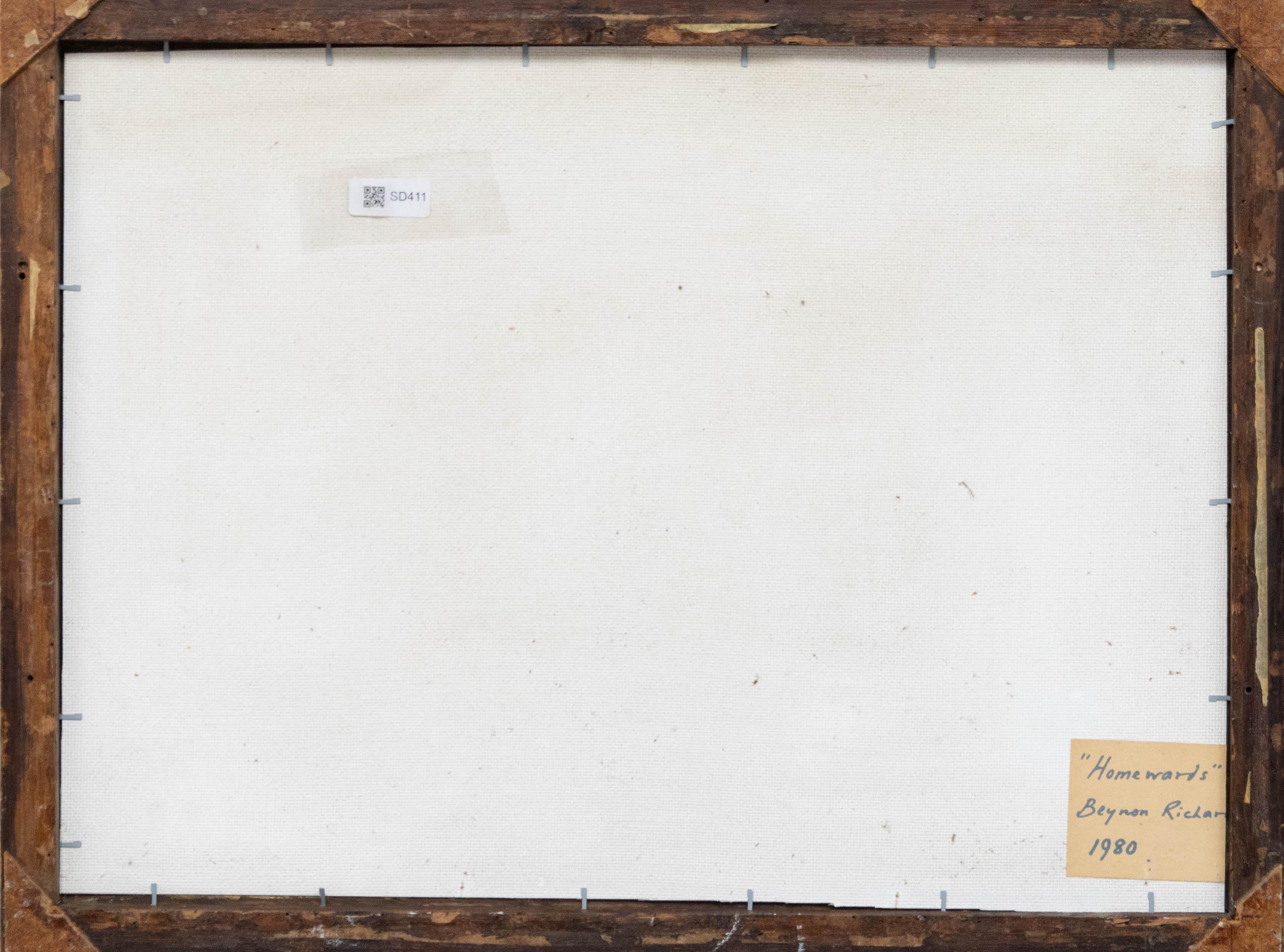 Presented in a gilt effect frame. Signed to the lower left. Label fixed to the reverse with title and date. On canvas board.