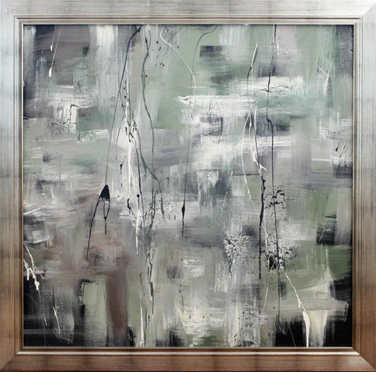 Unknown Abstract Painting - "Beyond the Forest" Framed, Original Oil Painting on Canvas (part of set)