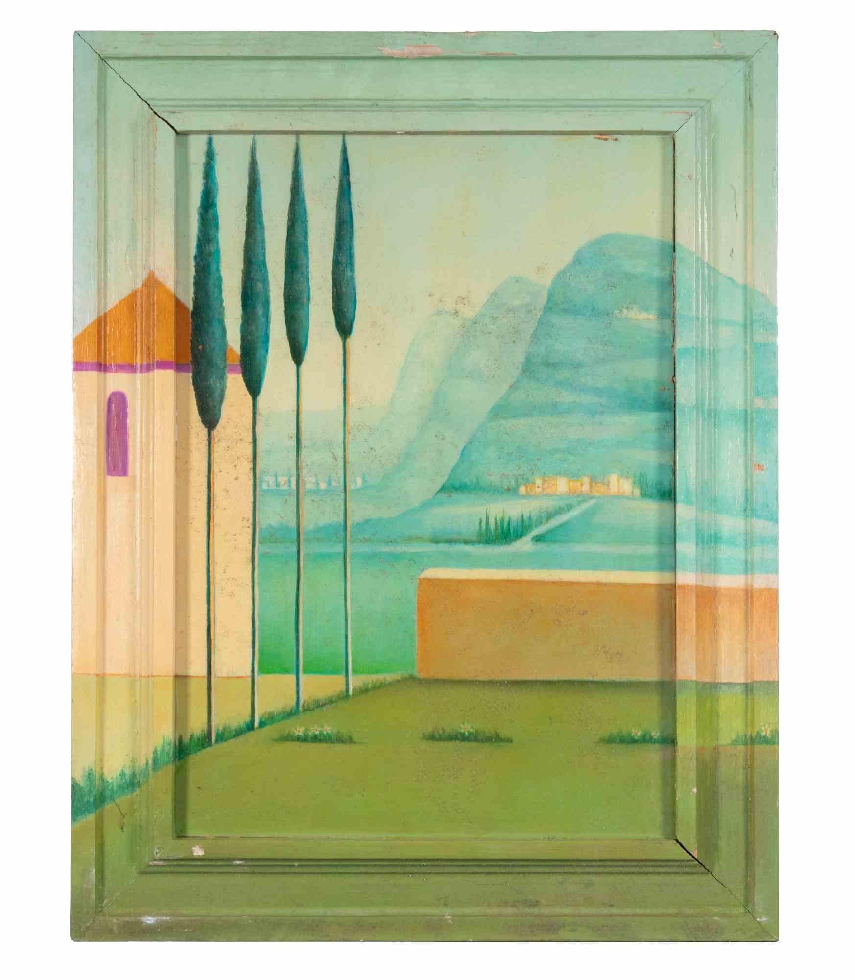 Beyond the Sea - Oil Paint - 1990s - Contemporary Painting by Unknown