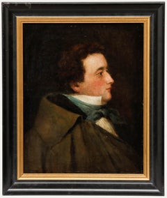 Antique Biedermeier Period 19th Century Oil - Portrait of Carl Hechner