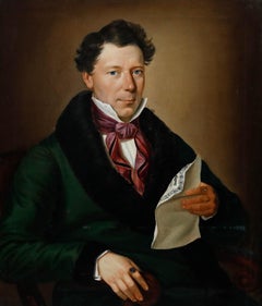 Olio del periodo Biedermeier dell'inizio del XIX secolo - Gentiluomo di alto rango
