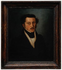 Biedermeier School Early 19th Century Oil - Portrait of a Gentleman