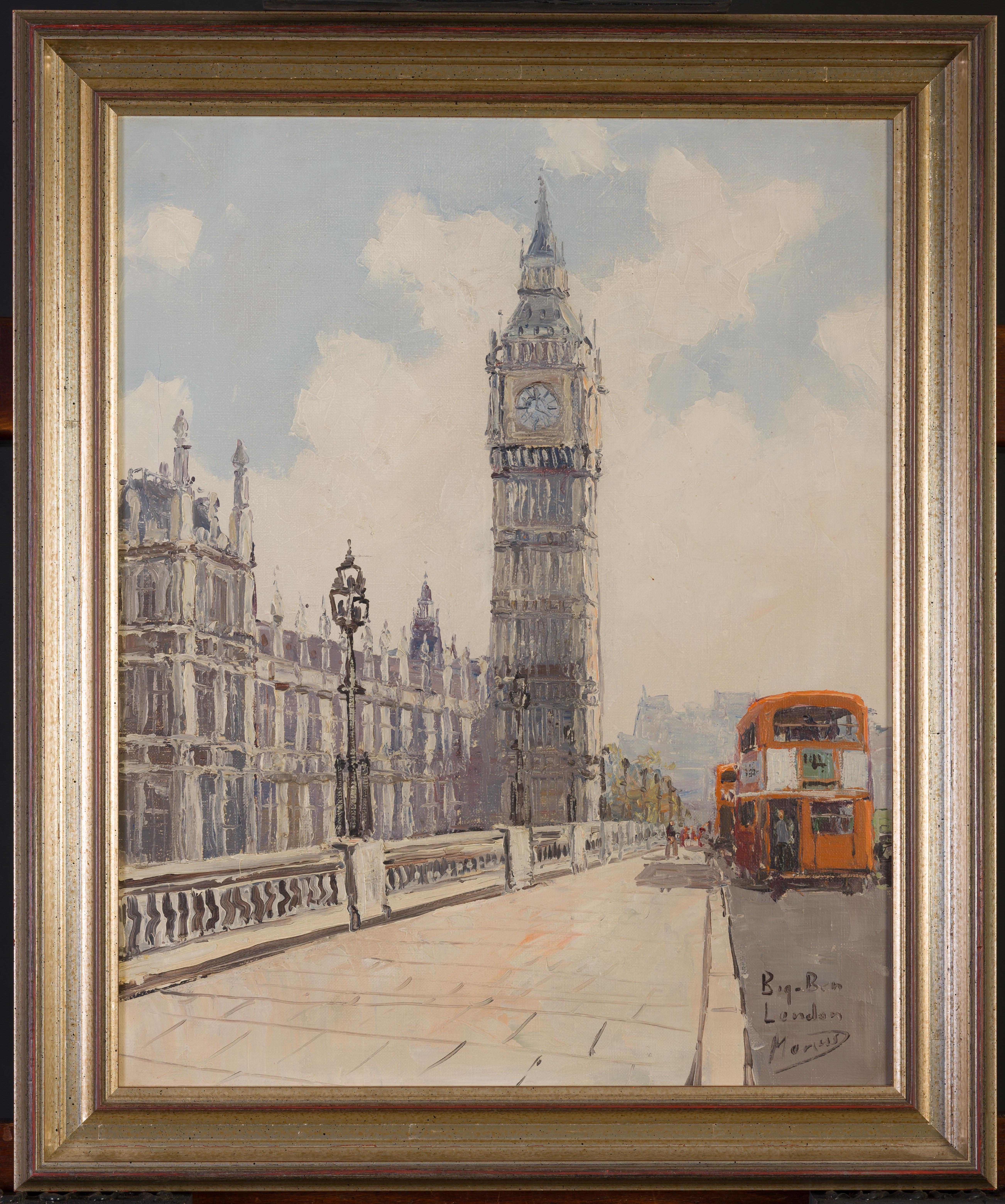 Landscape Painting di Unknown - Ben, Westminster, Londra.  1970's