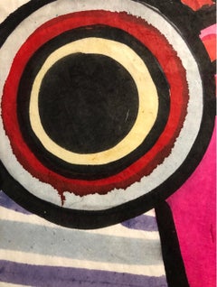 "Big Eyed Bug II" Skurrile 1970er Gouache-Käfer-Malerei