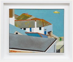 Bill Billing (1940-2024) - Olio del 2011, Veduta a volo d'uccello di St Ives