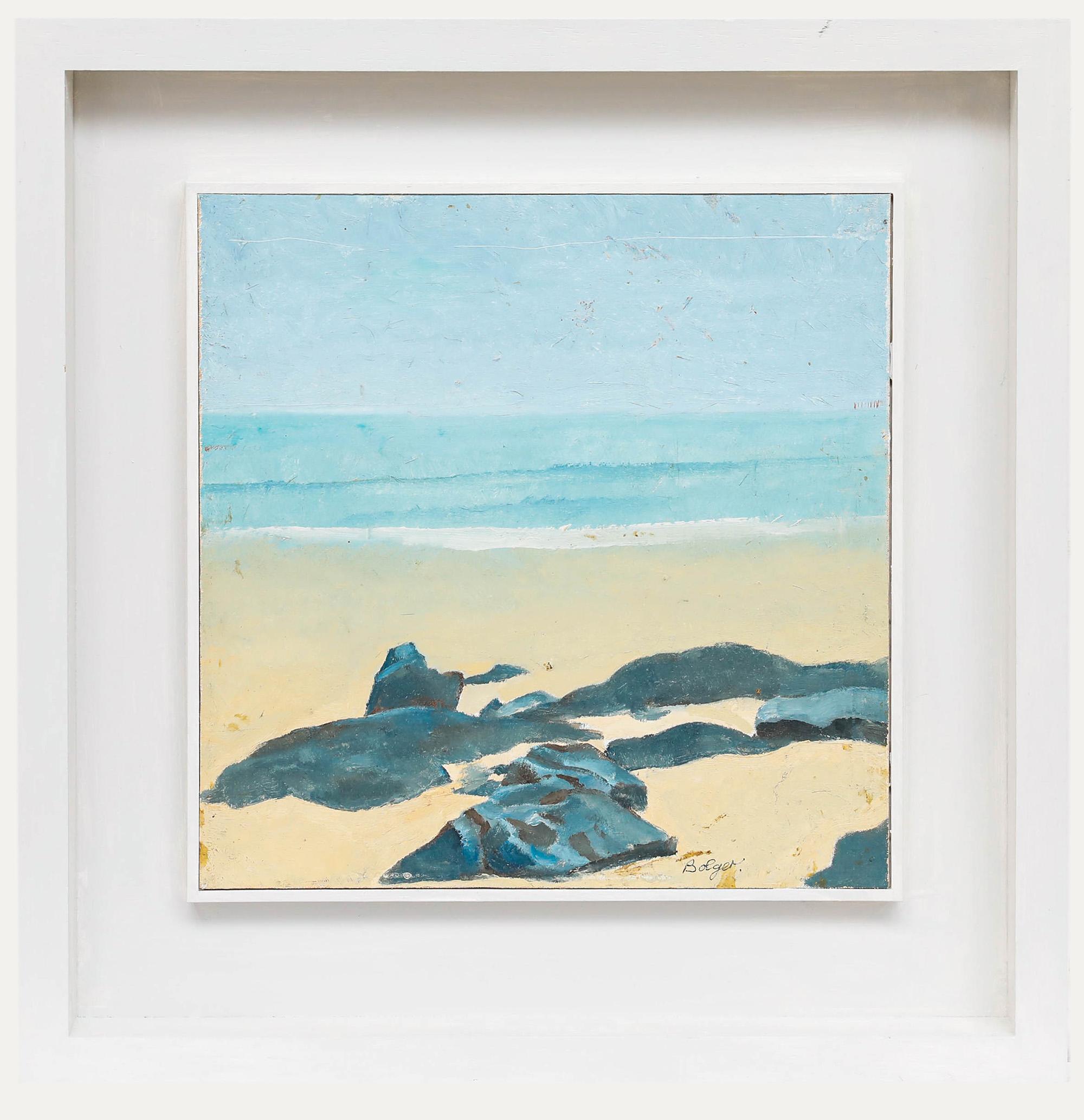 Bill Bolger (1940-2024) - Óleo del siglo XX, Vista de la playa de St Ives