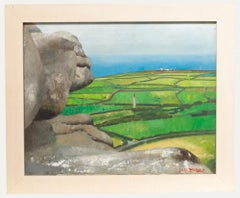 Bill Bolger (1940-2024) - Óleo del siglo XX, Vista desde los acantilados de piedra caliza