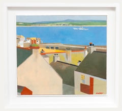 Bill Billing (1940-2024) - Olio del XX secolo, Veduta della baia di St Ives