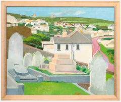 Bill Billing (1940-2024) - Olio del XX secolo, Veduta della città costiera
