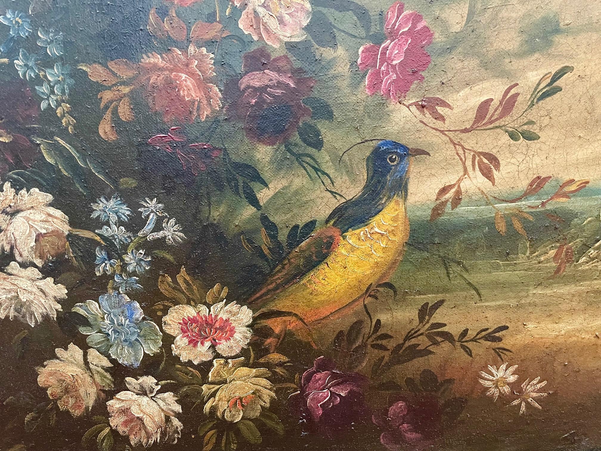 Bird and Flowers  - Painting by Unknown