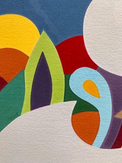 Birds in Flight (Comanche Native American surrealist painting)