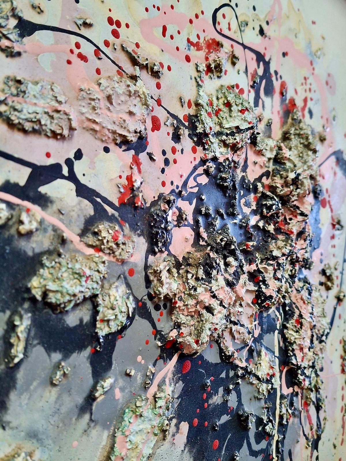 Naissance d'une étoile à la lumière du jour - Gris Abstract Painting par Unknown