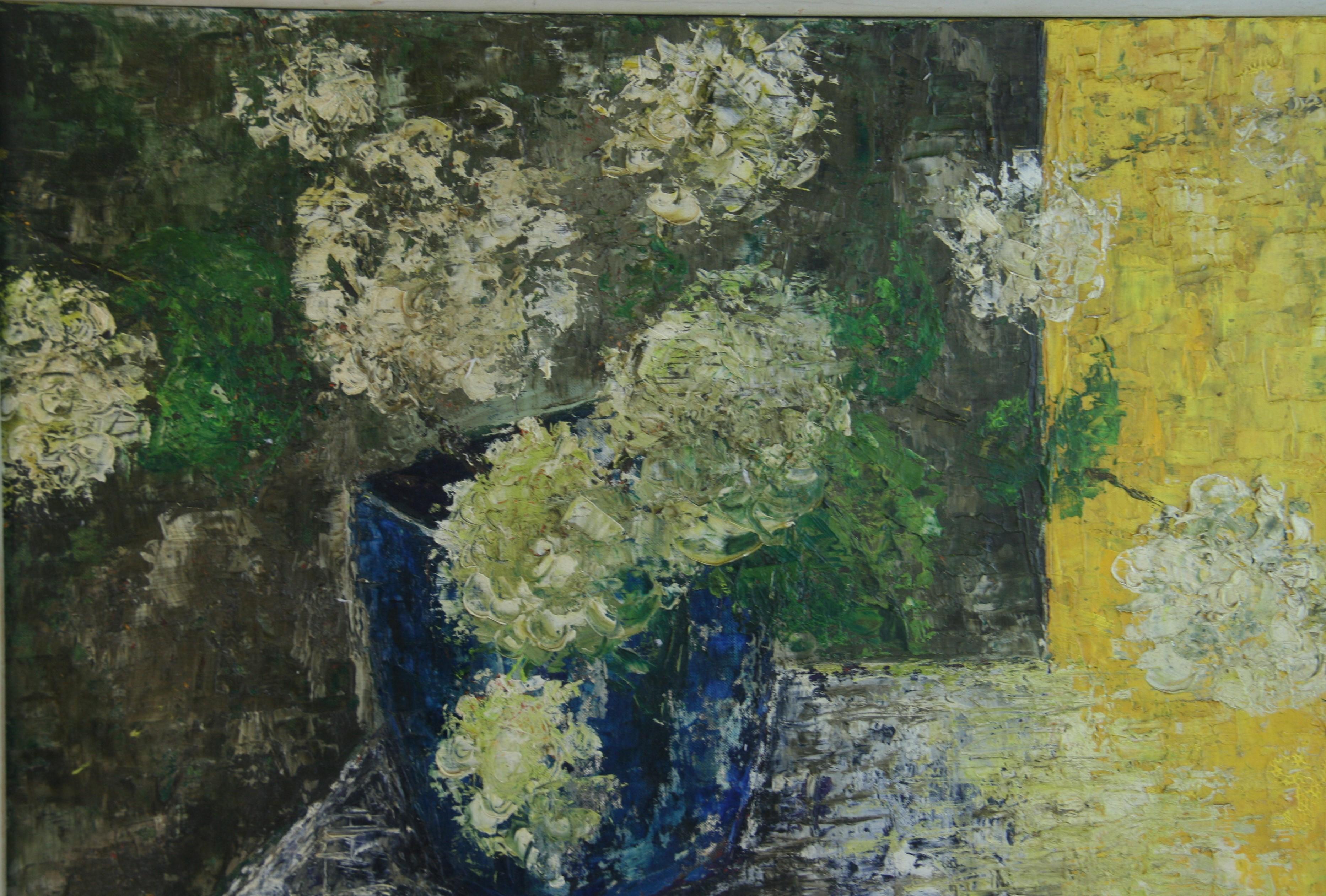 5112 Flores de hortensia en un jarrón azul Pintura al óleo empastada pesada
Marco de madera envejecida personalizado
Tamaño de la imagen 19,5x23,5