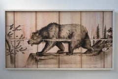 Black Bear Engraving Painting, by Joseph Rossano, 2018