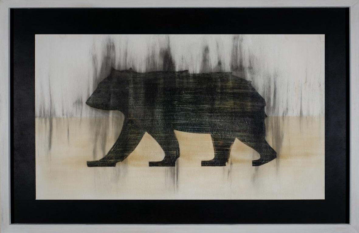 Animal Painting de Unknown - Oso negro caminando, por Joseph Rossano, 2020