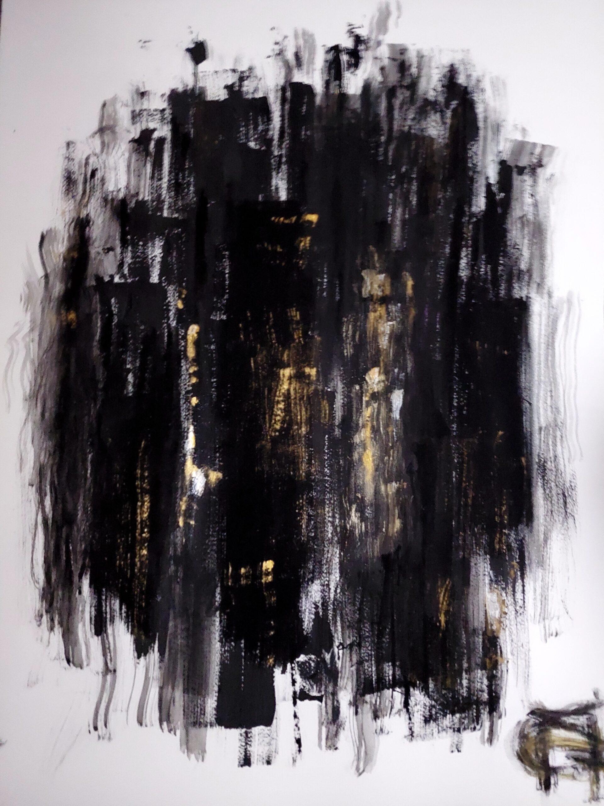 'BLACK CROWD' - Painting by Unknown