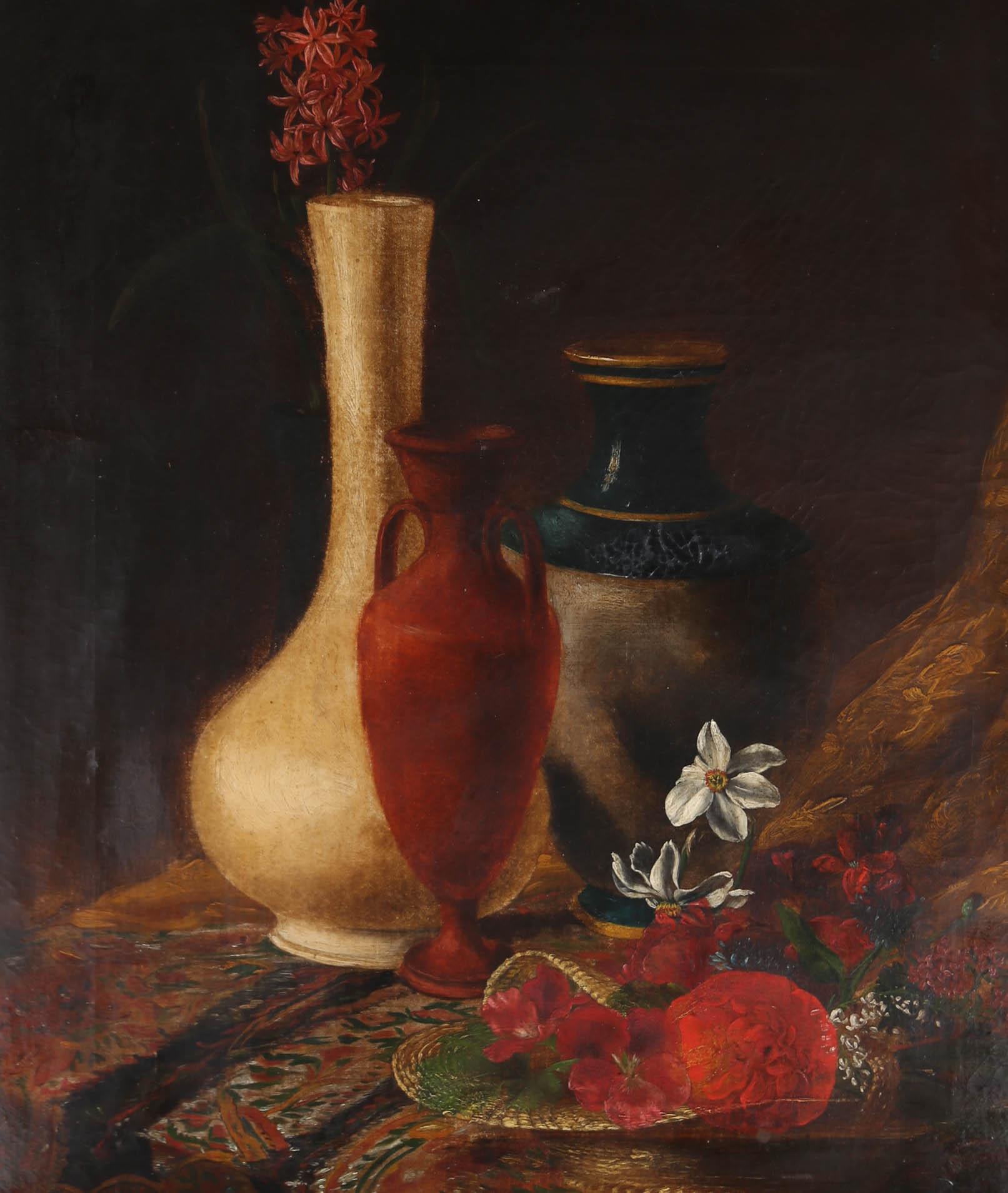 Bloomsbury School Early 20th Century Oil - Elegant Vases - Painting by Unknown