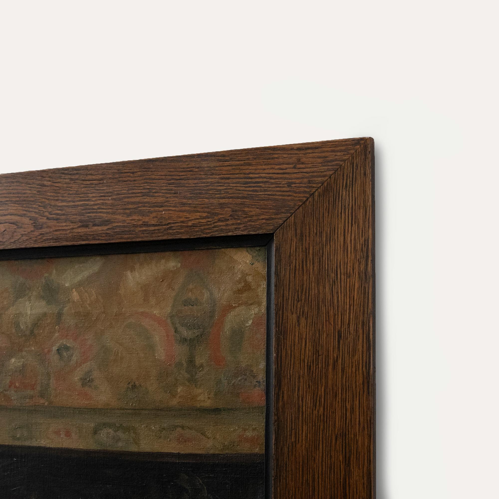 Olio della Scuola di Bloomsbury dei primi del Novecento - Natura morta con libri e candeliere 1