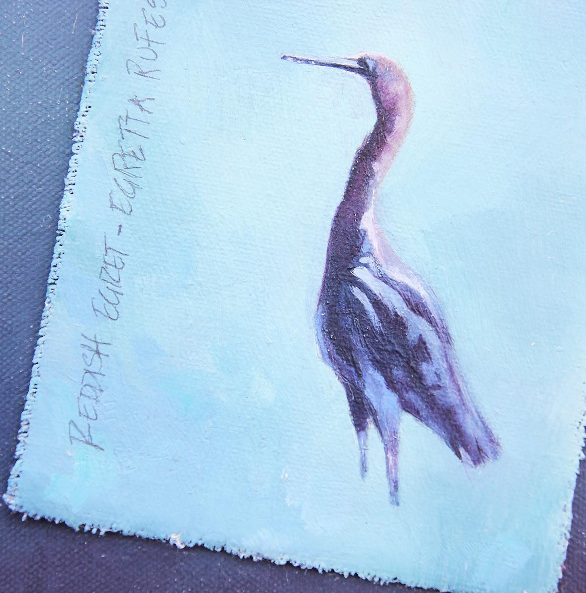 Blue and Violet Egret Painting 3