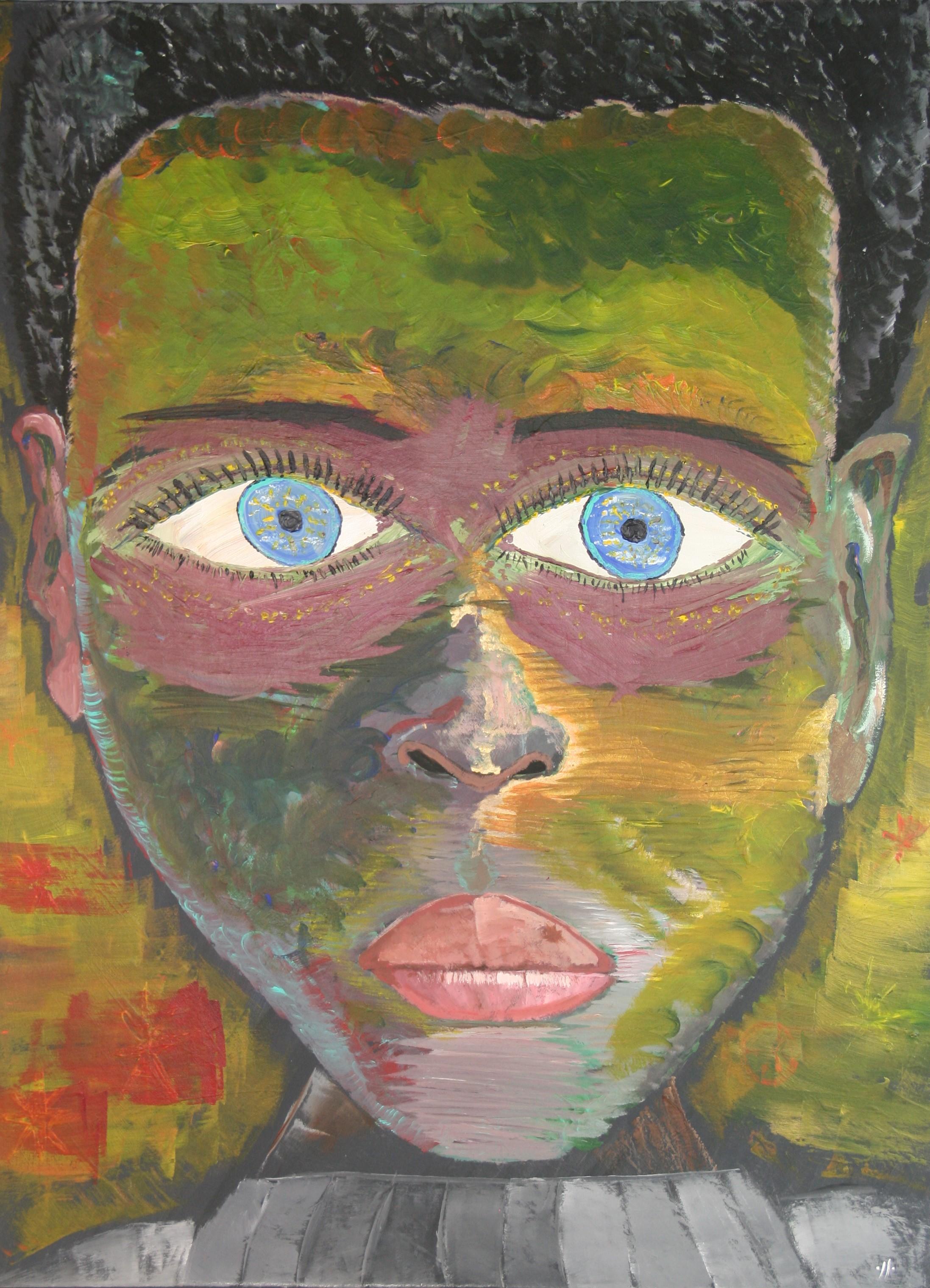 Portrait Painting di Unknown - Occhi blu
