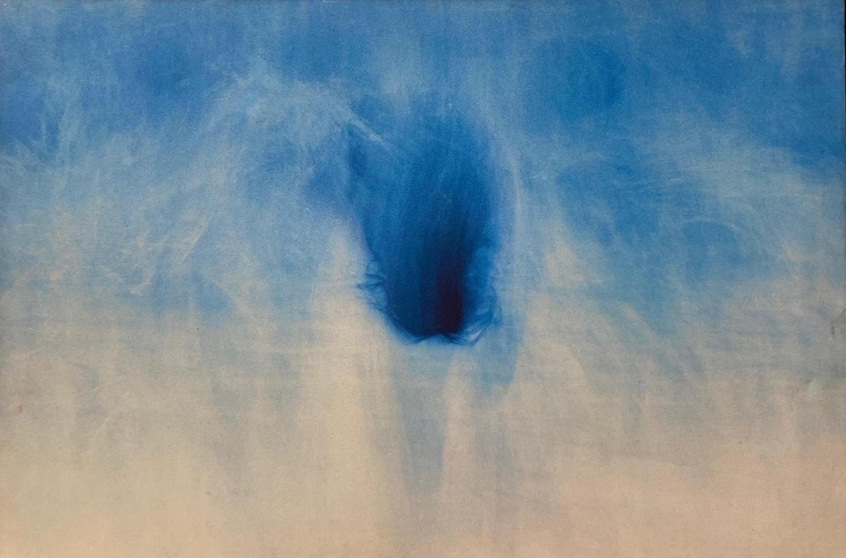 Abstract Painting Unknown - « Blue Hole » Acrylique sur Toile - Peinture Abstraite - Contemporaine