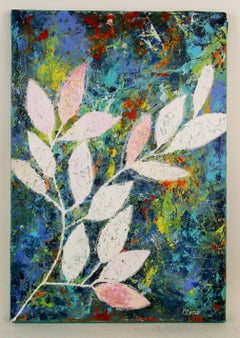 Foglia blu botanica astratta di Patrizia Russo