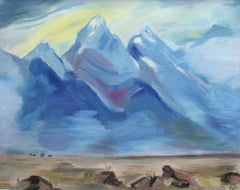 Blue Mountains, Vintage 1970s Desert Landscape