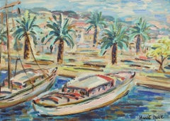 Vintage 'Boats on the French Riviera' by Harit Noël