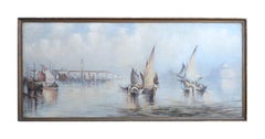 Boote auf dem Nil, Öl auf Leinwand, unsigniert, CIRCA 1920